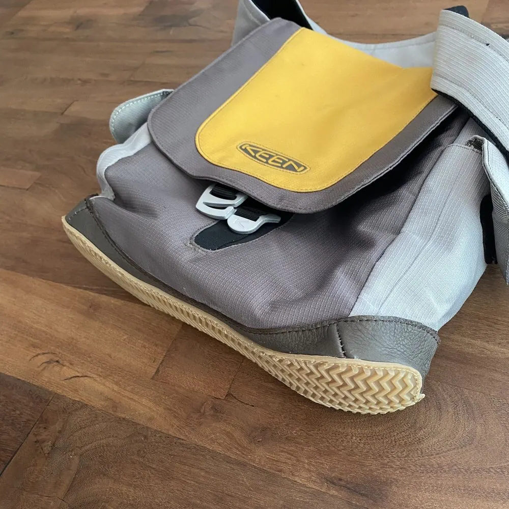 After: the same Keen bag rebuilt and re-edged by Robert